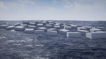 Unreal Engine 4 Physical Ocean Surface - Many Floating Objects