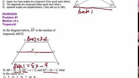 Median of A Trapezoid Example Problem