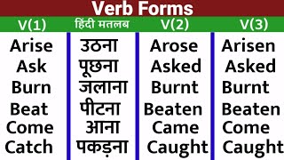 Verb Forms List || क्रिया के रूप को समझे । Word Meanings #VerbVocabuary। अंग्रेजी सीखें screenshot 2