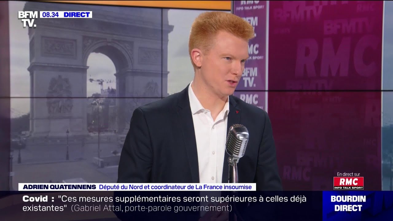 Adrien Quatennens face à Jean-Jacques Bourdin sur RMC et BFMTV