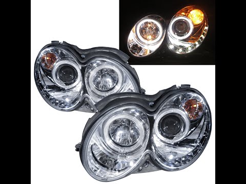 卡嗶車燈 適用於 Benz 賓士 CLK系列 W209/C209/A209 第二代 2003-2009 Coupe 轎跑車/Convertible 敞篷車 兩門車 光導LED天使眼光圈魚眼 大燈