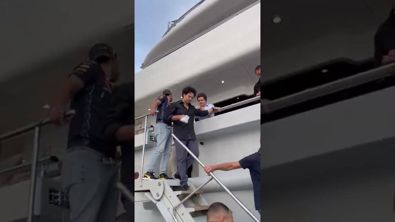 CAPTAN A CHECO P REZ BORRACHO En El Festejo En Monaco f1 short CHECO 