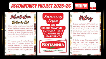 Accountancy Project Class 12th | Project On Britannia (Ratio + Comparative & Common Size Statement)