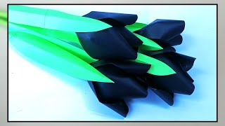 Paper craft | How to make Tulips made from paper | Black Tulips | Easy Paper Flower