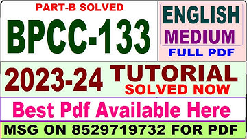 bpcc 133 tutorial solved 2023-24 in english / bpcc 133 part b solved 2024 / bpcc 133 tutorial