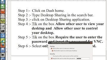 Desktop sharing tutorial in UBUNTU