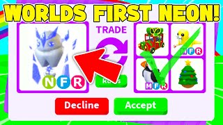 i traded the WORLDS FIRST NEON ICE GOLEM (Adopt me)