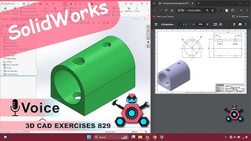 SolidWorks | 3D CAD EXERCISES 829 | StudyCadCam | Solution Tutorial |