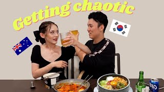 He taught me Korean "SOMAEK" drinking games for the first time! (A night alone) AMWF screenshot 5