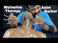 Asim Barber Wolverine Therapy | Asim Barber Chopstick Massage ASMR With Hair Crack and Neck Crack