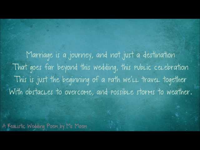 A Realistic Wedding Poem Fun Wedding Reading Youtube
