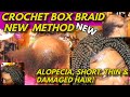 New crochet box braids detailed method for alopecia hair loss thin  damaged hair