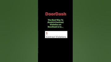 How To Avoid A Contract Violation On DoorDash #doordash
