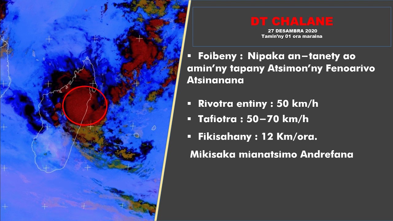 FLASH METEO DT CHALANE Alahady 27 Desambra 2020 01 h