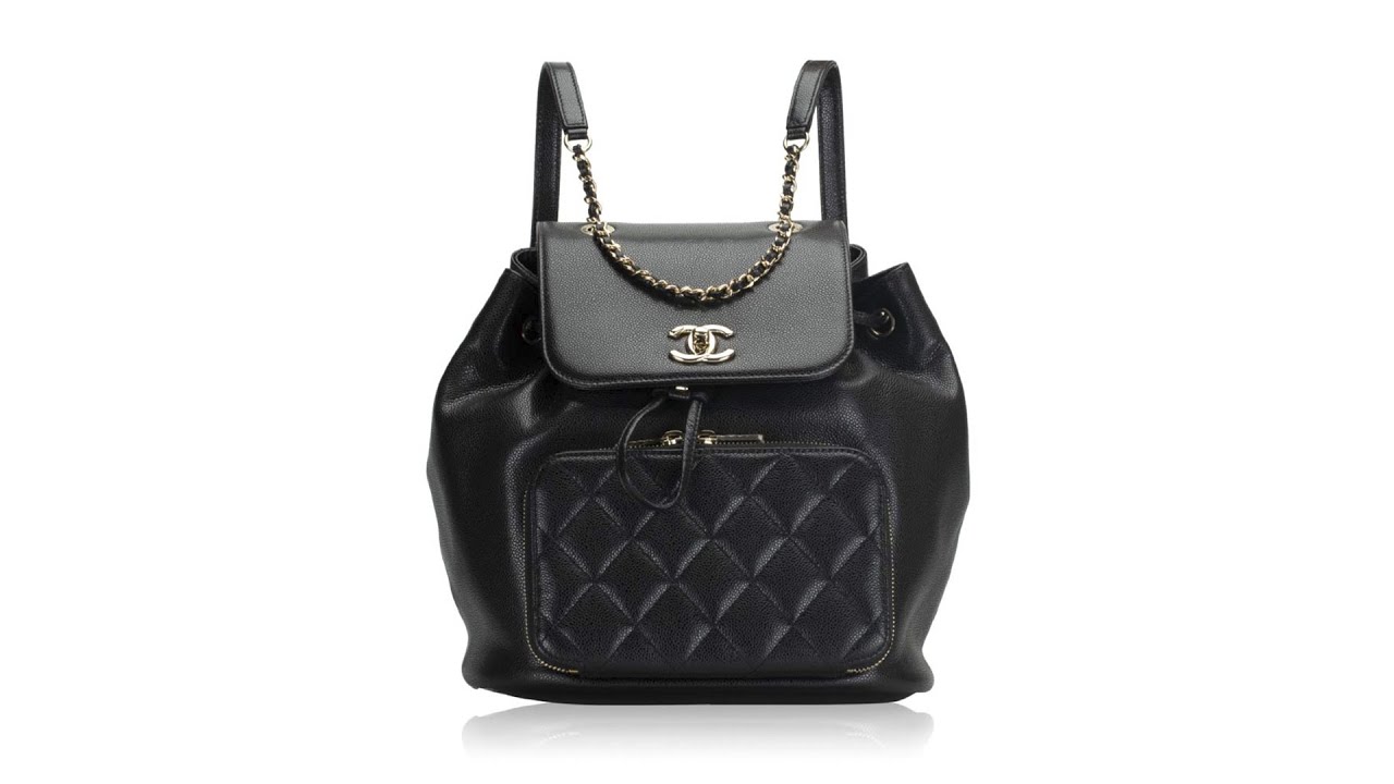 Chanel Caviar Quilted Business Affinity Backpack Black 