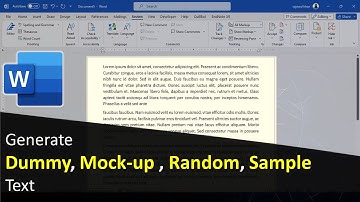 How to Generate Dummy Text in MS Word | Generate Random Text in MS Word | Mock-up Text in Word