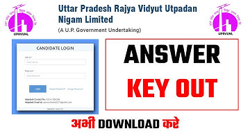 UPRVUNL JUNIOR ENGINEER ANSWER KEY OUT
