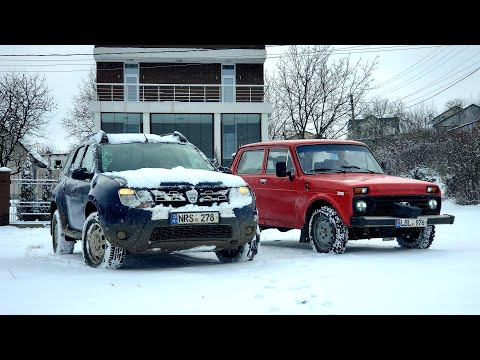 Лада Нива 4х4 vs. Dacia Duster и Audi Quattro на снегу!
