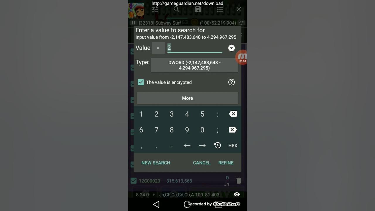 Subway Surfers - hack keys - use XOR-key, calculate XOR - GameGuardian -  Video Tutorials - GameGuardian