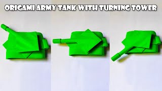 танк из бумаги | how to make a paper origami army tank With Turning Tower - Easy Tank Tutorials