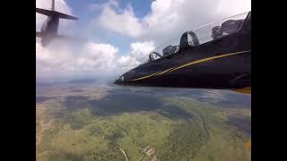 Side View Of The Dual L-39 Albatros Jet Fighters In Action