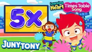 5 Times Table Song | Multiply by 5 | School Songs | Multiplication Songs for Kids | JunyTony