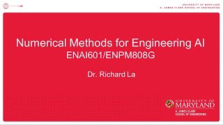 Intro to ENAI601/ENPM808G: Numerical Methods for Engineering AI
