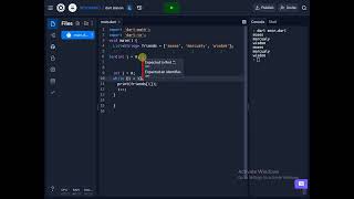 Implementing a FOR loop in dart programming language