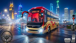 🌃 Beautiful Night Drive! Volvo 9600 Luxury Bus | Bus Simulator Indonesia screenshot 2