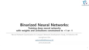 [NNQ&CND Study] Binarized Neural Networks