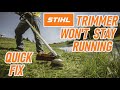 Stihl Trimmer Won’t Stay Running; not Idling.  Quick Fix #Stihl #Enginerepair