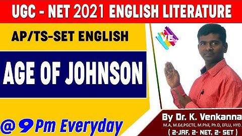 Age of Johnson I Age of Sensibility I UGC-NET ENGLISH  Literature I VENKANNA ENGLISHGURU I