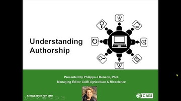 CABI Author Education Resources - Understanding Authorship