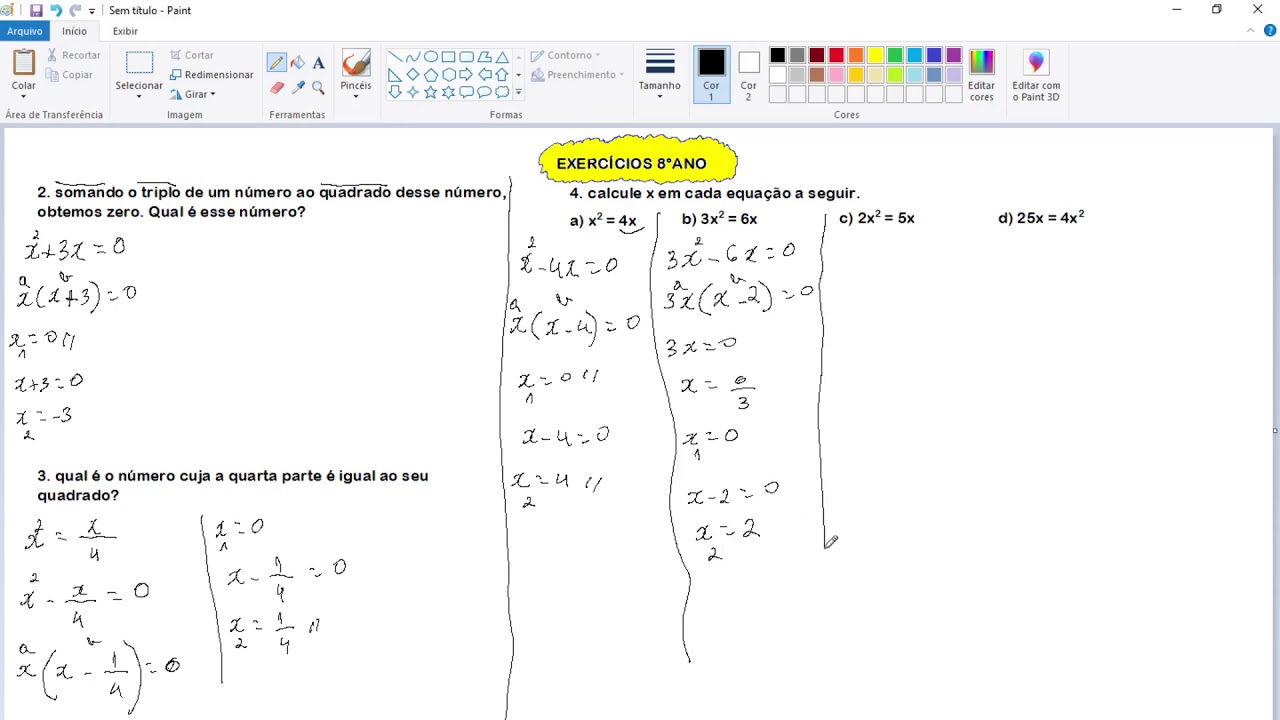 Vem De Matematica Paulogomes 8 Ano Aula 4 Equacao Produto Youtube