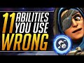 11 Hero Abilities EVERYONE USES WRONG - BIGGEST MISTAKES You Need to STOP - Overwatch Guide