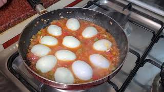 البيض على الطريقة التركية للفطور او العشاء وجبة سريعة وسهلة وشهية