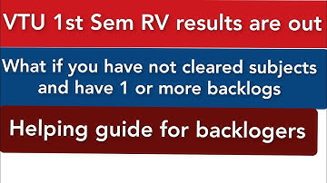 VTU 1st sem RV result out|If  again fail what to do |Helping Guide video