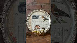 Upcycled vintage thrift store silver tray using Roycycled Decoupage Paper #roycycled #decoupage