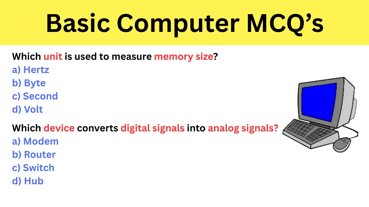 Computer Basics MCQ | Competitive Exam Prep | 20 GK Mcq