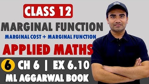 Class 12 Ex 6.10 Marginal Cost/Revenue Function |Class 12 Applied Maths | Application of Derivatives