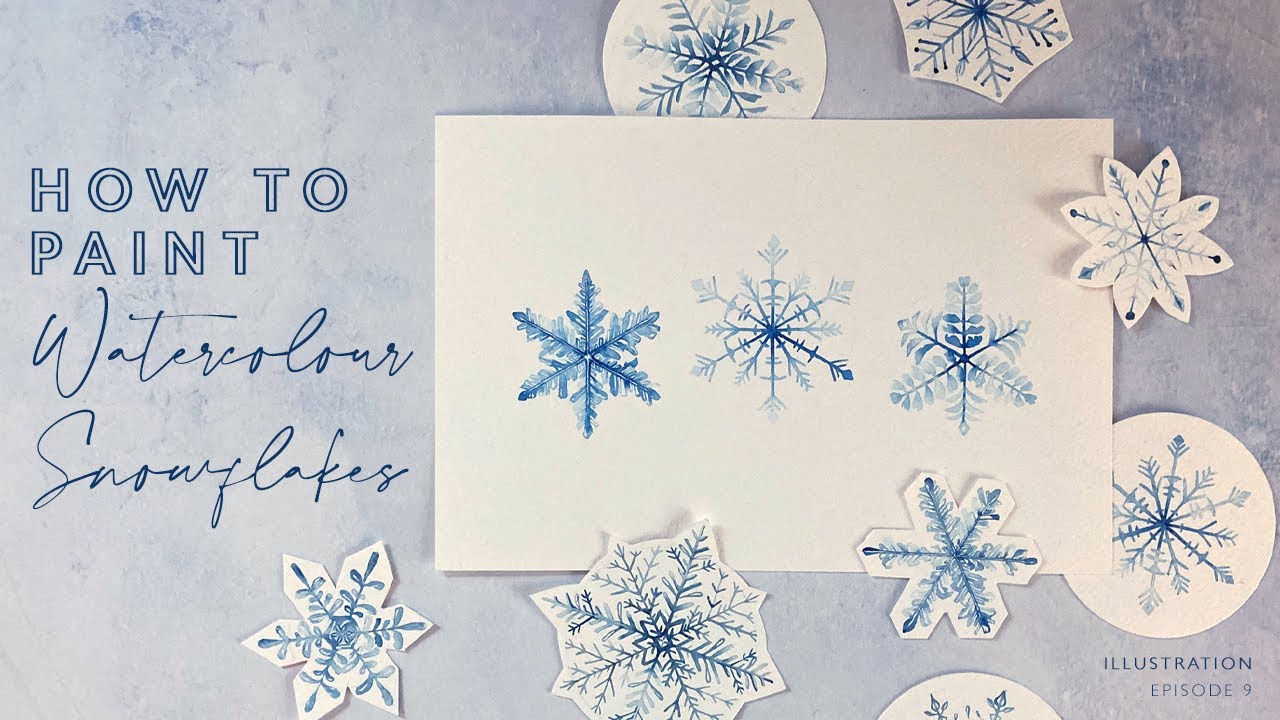 How to Paint Watercolour Snowflakes - YouTube