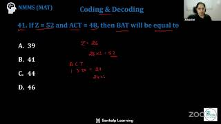 NMMS - MAT - Coding & Decoding - MCQ  41