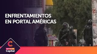 Enfrentamientos con el ESMAD en el Portal Américas