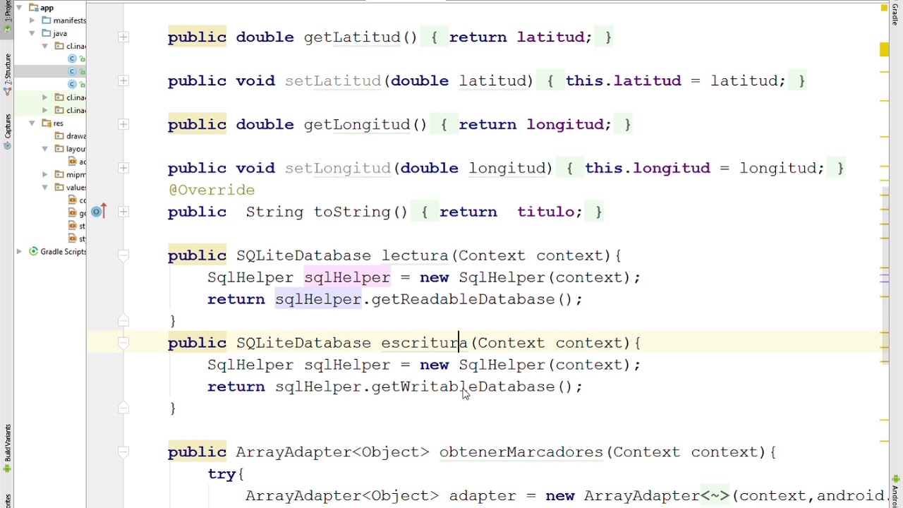 maps y marcadores con sqlite - YouTube