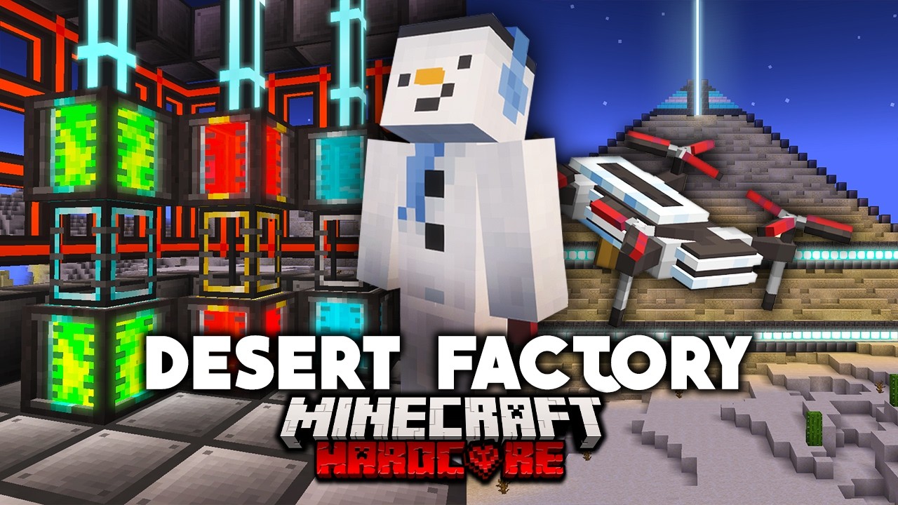 I Survived 100 Days in a DESERT FACTORY in HARDCORE Minecraft