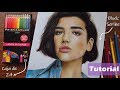 Rostro con papel y colores escolares (Scribe + Prismacolor Junior) - DUA LIPA