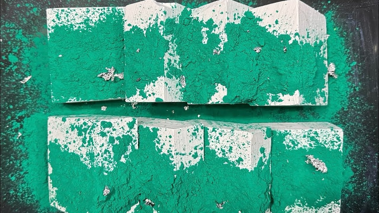 8 Fresh Plain White Gym Chalk Blocks Topped with Holi Powder - YouTube