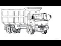 Truk Fuso Dump Truk Tronton, Cara Menggambar Mobil Truk Fuso, Tutorial Episode Menggambar #235