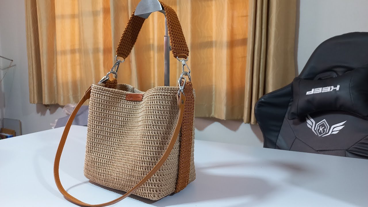 วิธถักกระเป๋าลายตระกร้าหวาย