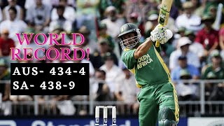Australia (434-4) Vs South Africa (438-9) Highlights, Standing World Record